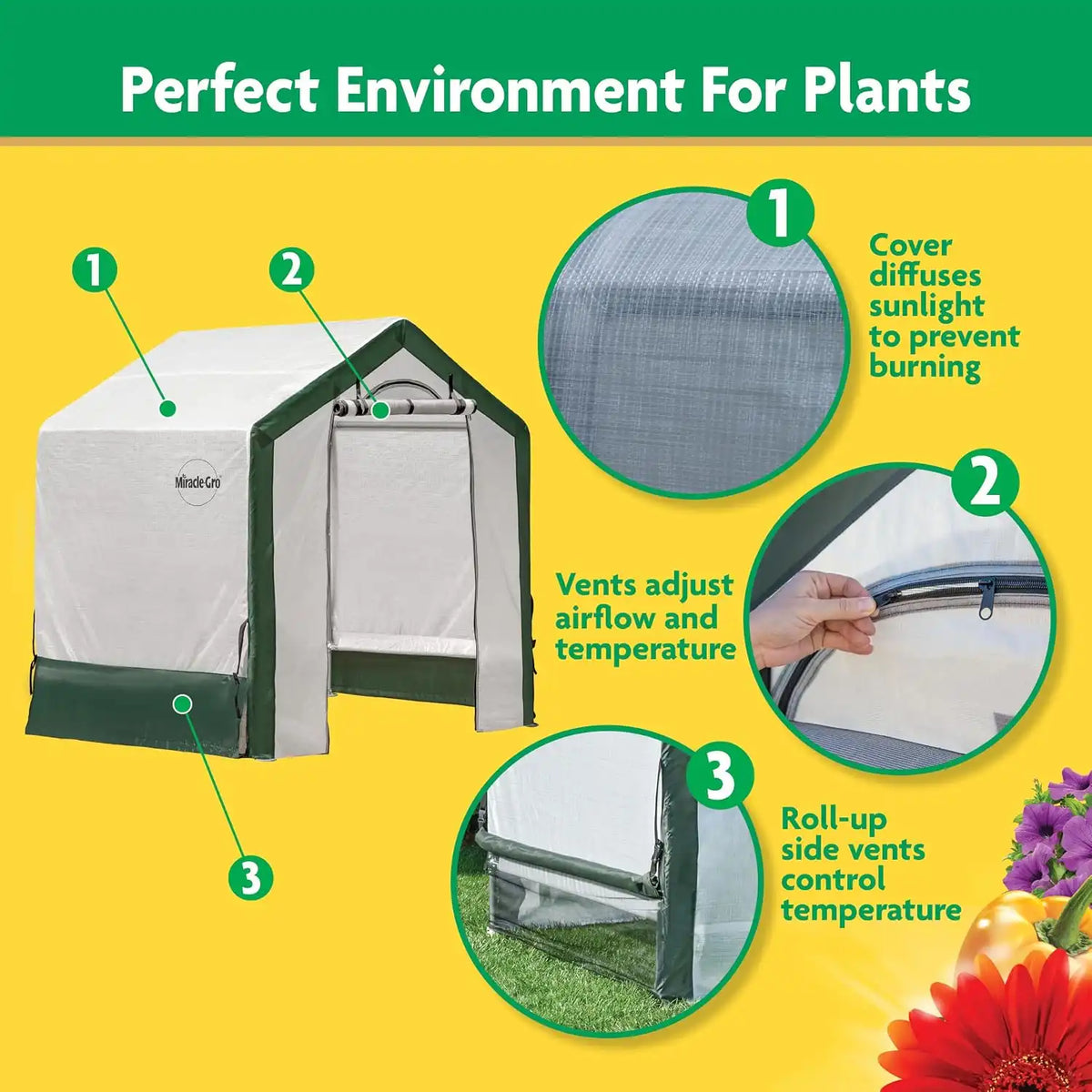 Miracle-Gro Walk-in Indoor/Outdoor Greenhouse, Clear, 6 x 4 x 6 ft