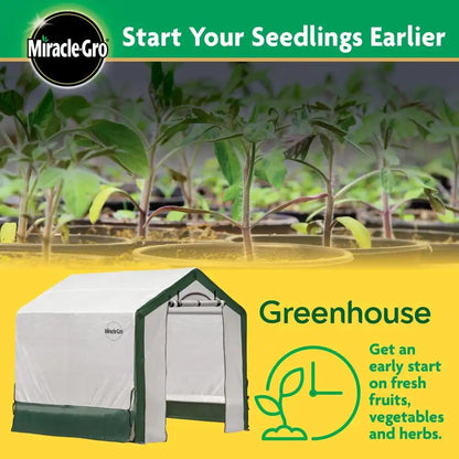 Miracle-Gro Walk-in Outdoor Greenhouse, Clear, 6 x 6 x 6 ft