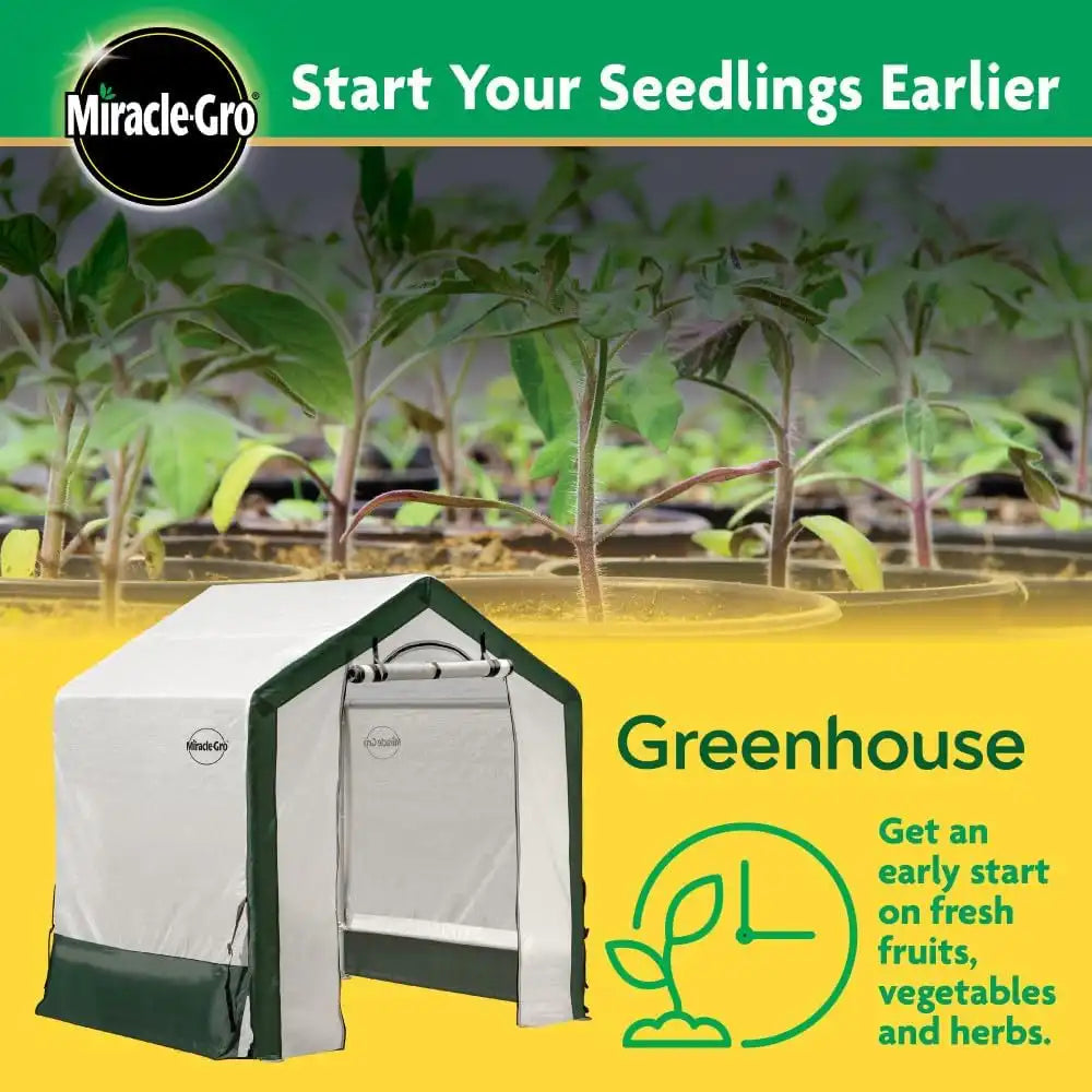 Miracle-Gro Walk-in Indoor/Outdoor Greenhouse, Clear, 6 x 4 x 6 ft