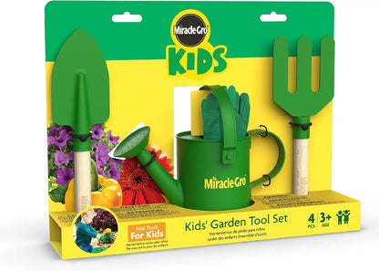 Red Toolbox Miracle-GRO 4 Piece Garden Toolset Kids Trowel Fork Gloves