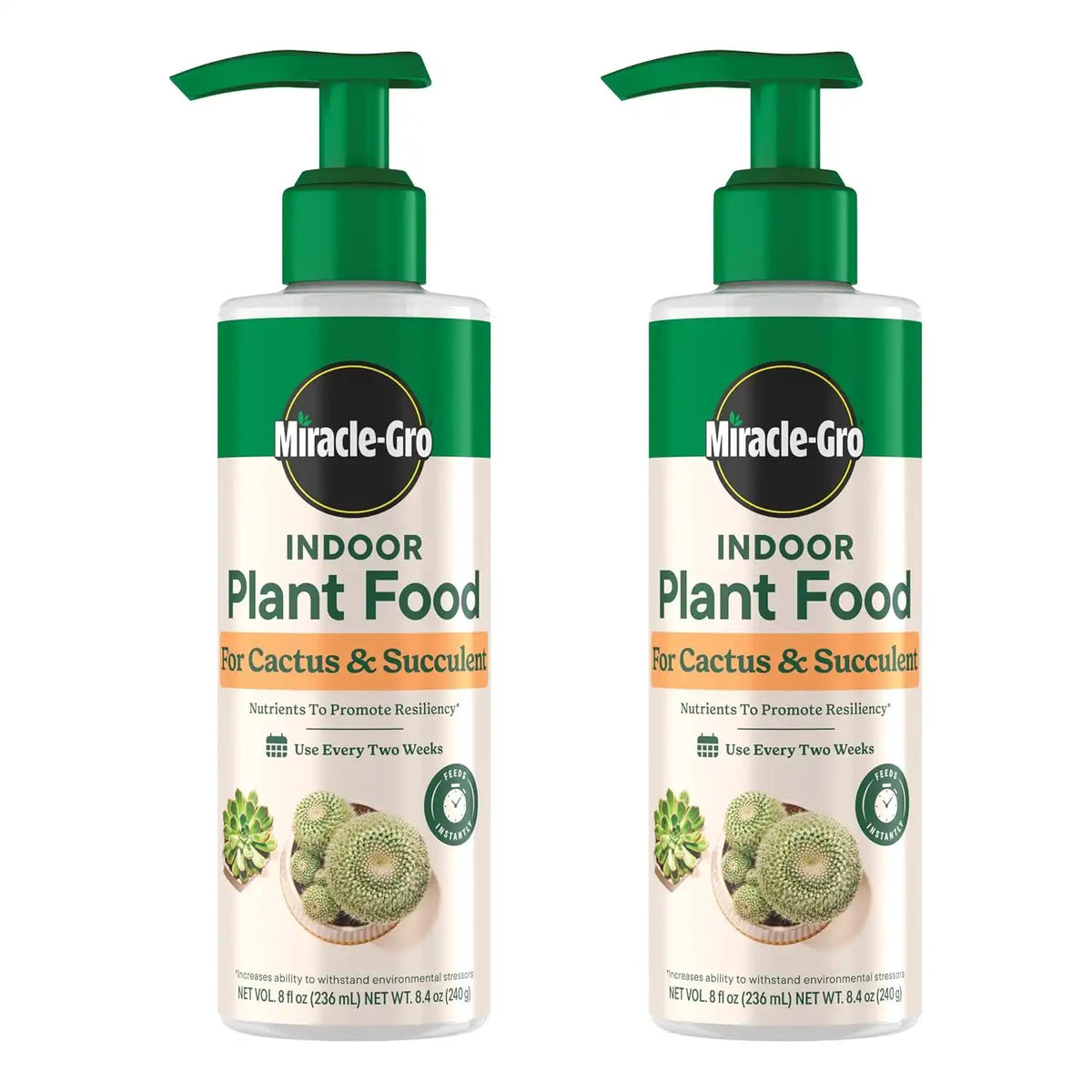 Miracle-Gro Indoor Plant Food for Cactus & Succulent, 8 fl. oz. (2-Pack)