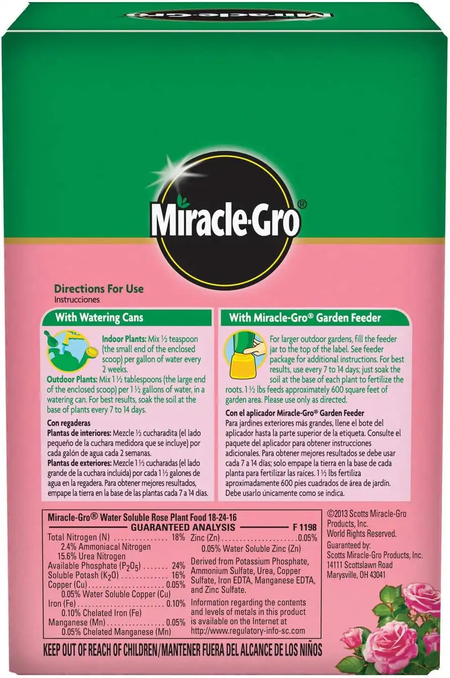 Miracle-Gro Water Soluble Rose Plant Food, 1.5 lb. (2-Pack)