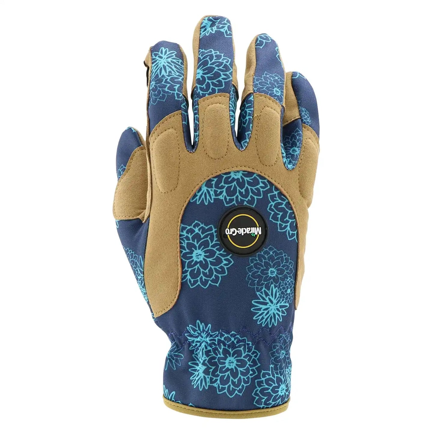 Miracle-Gro Women's High-Dexterity Gardening Work Gloves, Touchscreen Technologies, Abrasion Resistant, Comfort, Blue/Tan, Medium, (MG86207/WML)