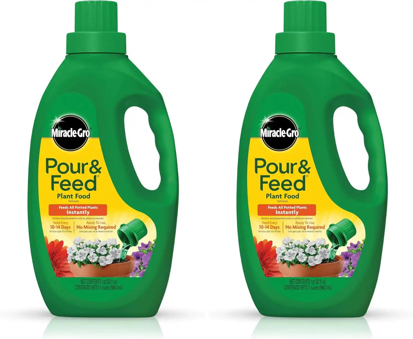 Miracle-Gro Plant Food, Liquid | Pour & Feed | 32 fl. oz | Pack of 2