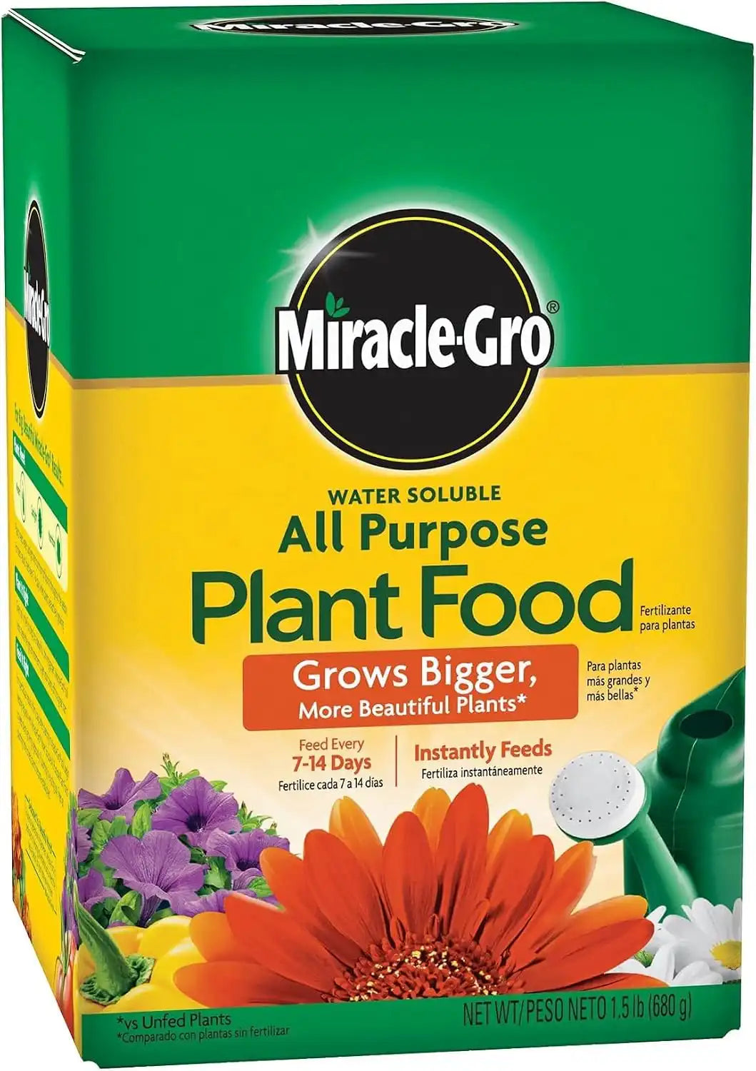 Miracle-Gro Water Soluble All Purpose Plant Food - Fertilizer for All Indoor or Outdoor Plants Including Roses, Flowers, Vegetables, Houseplants, Trees, and Shrubs, 1.5 lbs. (Pack of 6)