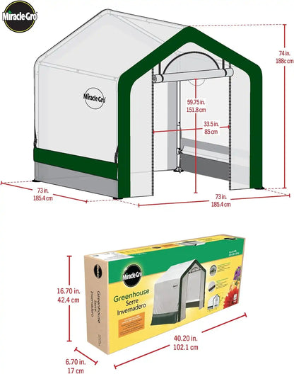 Miracle-Gro Walk-in Outdoor Greenhouse, Clear, 6 x 6 x 6 ft