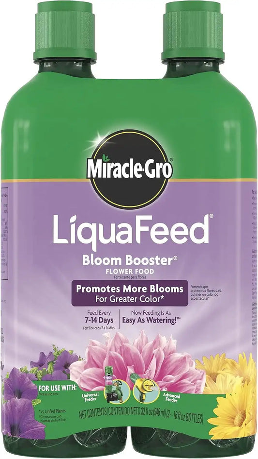 Miracle-Gro LiquaFeed Bloom Booster Flower Food, 16 fl. oz. (2 Pack)