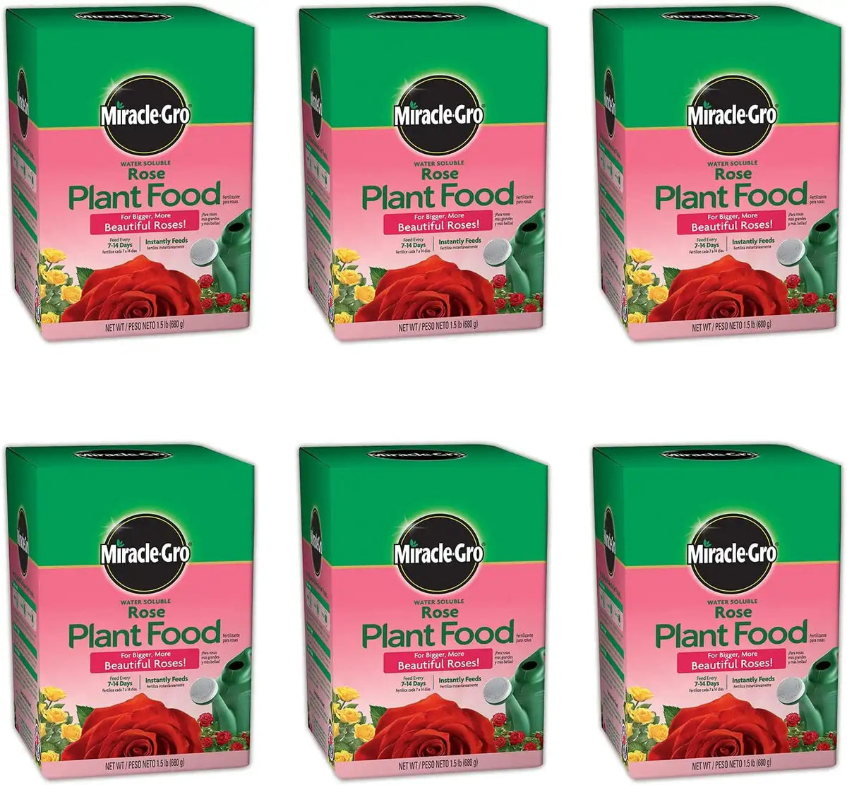 Miracle-Gro Water Soluble Rose Plant Food, 1.5 lb. (6-Pack)