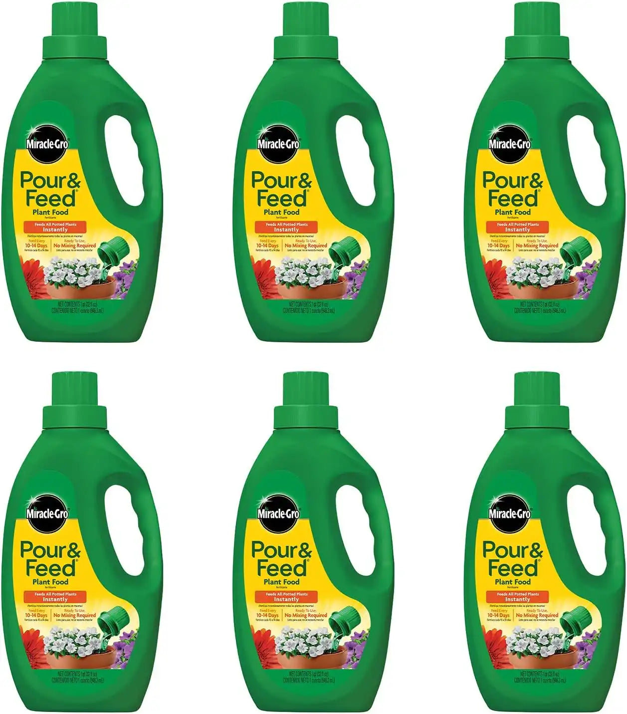 Miracle-Gro Pour & Feed Plant Food (Liquid), 32 fl. oz. (6 Pack)