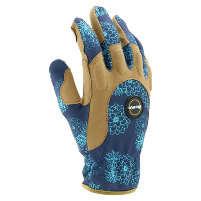 Miracle-Gro Women's High-Dexterity Gardening Work Gloves, Touchscreen Technologies, Abrasion Resistant, Comfort, Blue/Tan, Medium, (MG86207/WML)