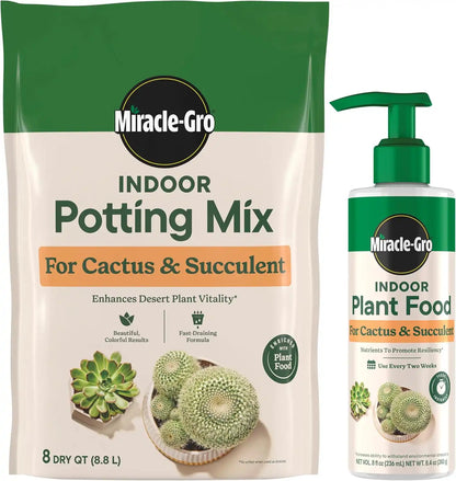 Miracle-Gro Indoor Potting Mix & Plant Food for Cactus & Succulent Bundle
