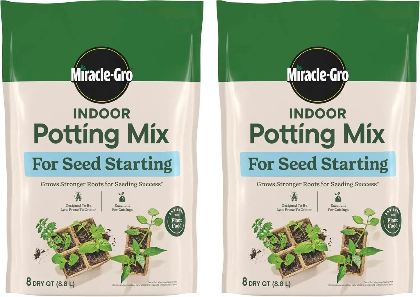 Miracle-Gro Indoor Potting Mix for Seed Starting, 8 qt. (2-Pack)