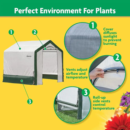 Miracle-Gro Walk-in Outdoor Greenhouse, Clear, 6 x 6 x 6 ft