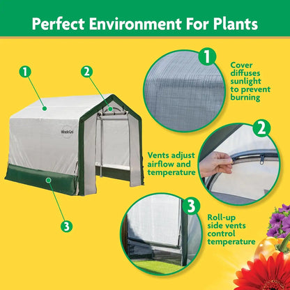 Miracle-Gro Walk-in Outdoor Greenhouse, Clear, 6 x 8 x 6 ft
