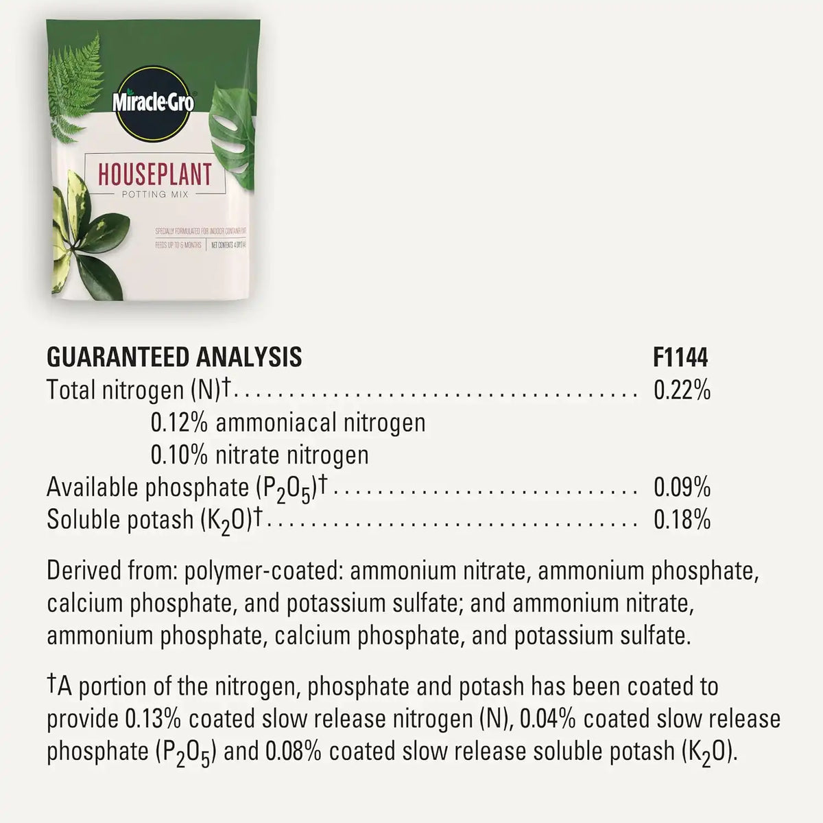 Miracle-Gro Houseplant Potting Mix, 4 qt. (Pack of 10)