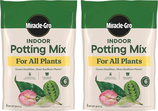 Miracle-Gro Indoor Potting Mix for All Plants, 6 qt., 2-Pack