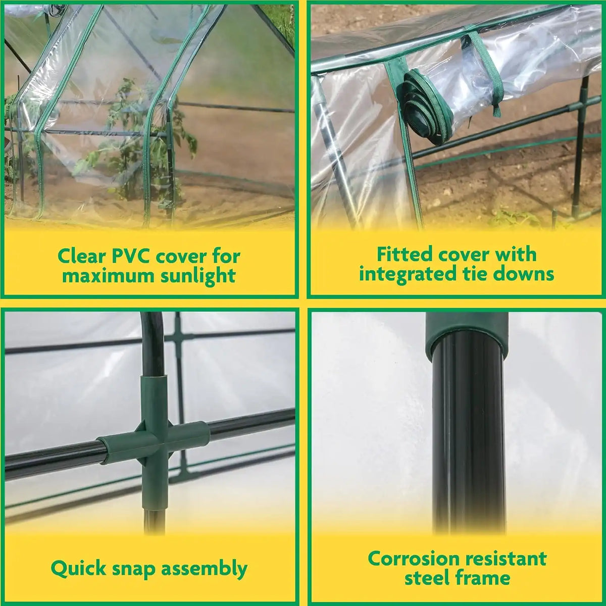 Miracle-Gro Greenhouse, Quick Snap Assembly, Clear, 3'x8'x3'