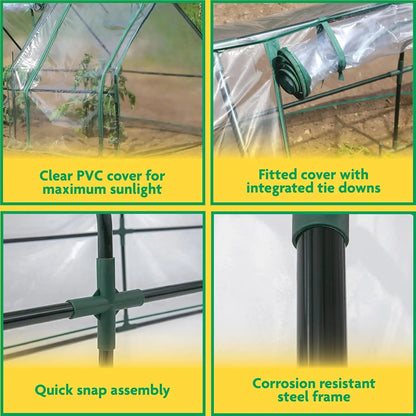 Miracle-Gro Greenhouse, Quick Snap Assembly, Clear, 3'x8'x3'