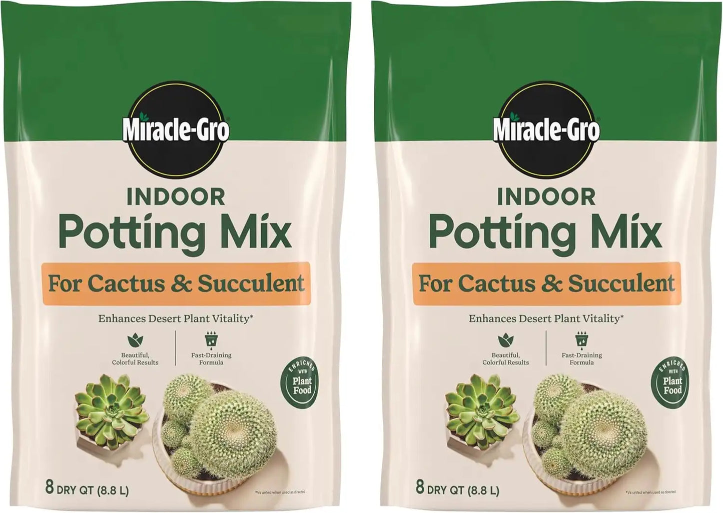 Miracle-Gro Indoor Potting Mix for Cactus & Succulent, 8 qt. (2-Pack)