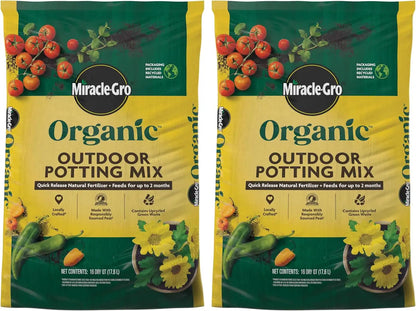 Miracle-Gro Organic Outdoor Potting Mix, 16 qt. (2-Pack)