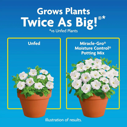 Miracle-Gro Moisture Control Potting Mix - Plant Soil For Container Plants, Protects against Over- and Under-Watering, 8 qt. (3-Pack)