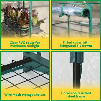 Miracle-Gro 4-Tier Greenhouse, Removable Shelves, Clear, 23"x17"x57"