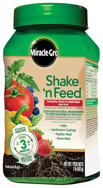 Miracle-Gro Shake 'N Feed Tomato, Fruit & Vegetable Plant Food, 1 lb.