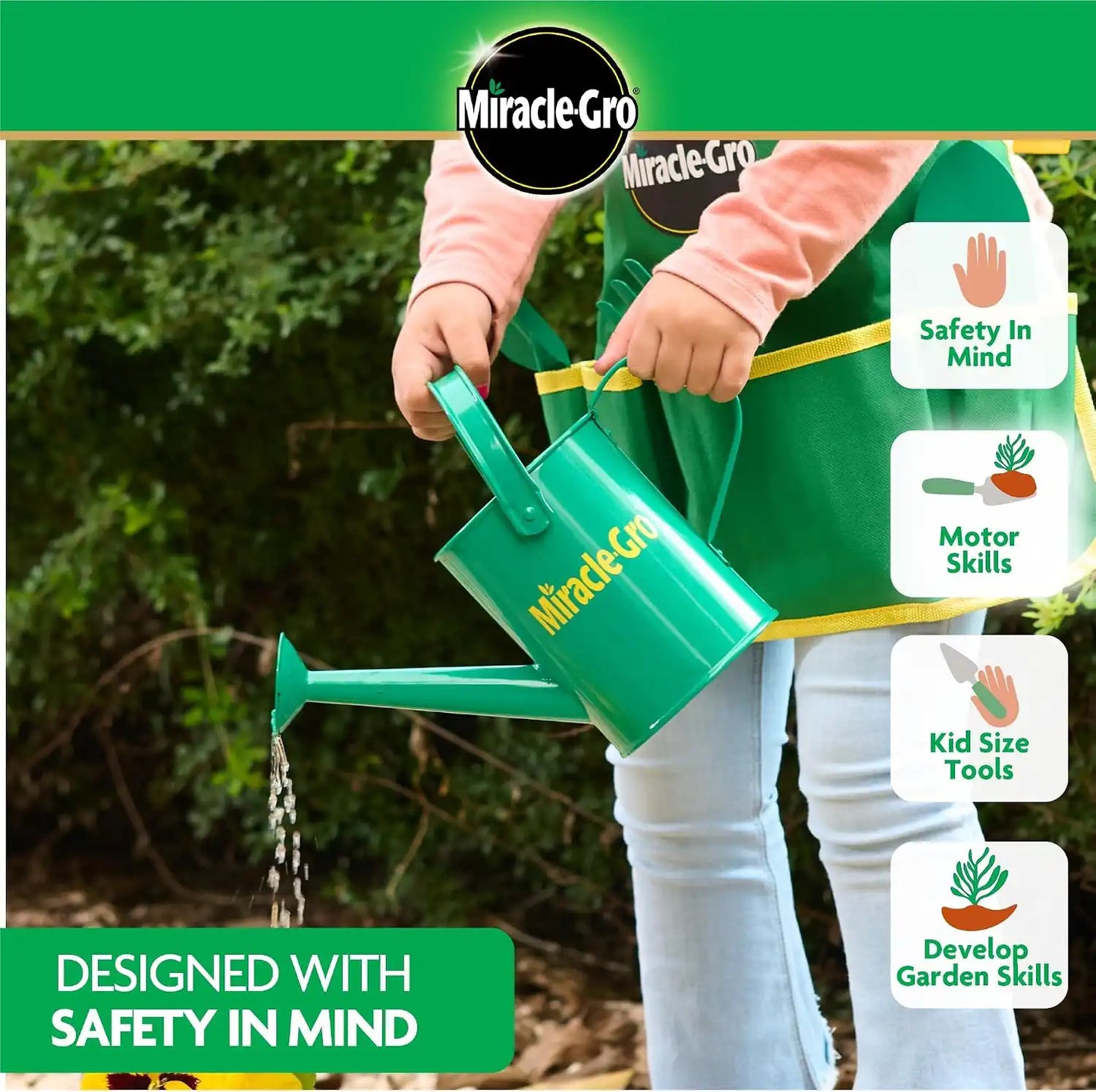 Red Toolbox Miracle-GRO 4 Piece Garden Toolset Kids Trowel Fork Gloves