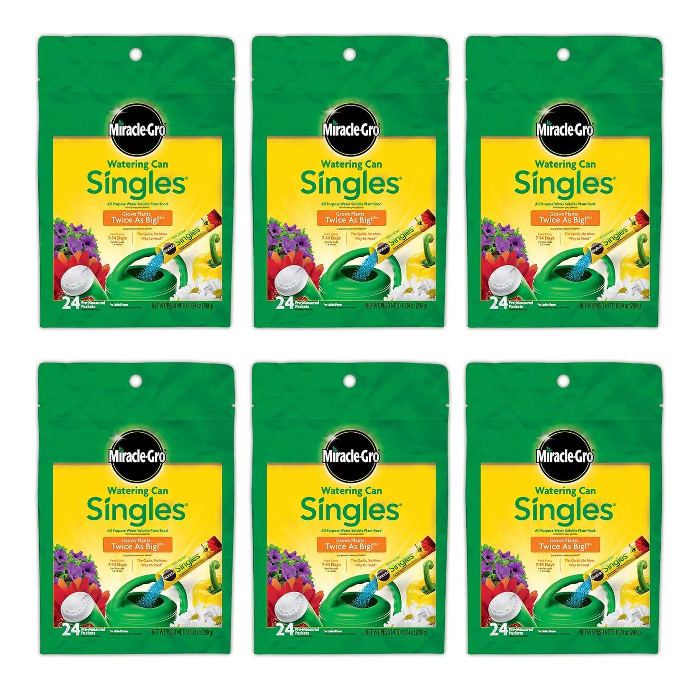 Miracle-Gro Watering Can Singles All Purpose Plant Food 24 Packets (6-Pack)
