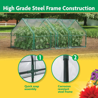 Miracle-Gro Greenhouse, Quick Snap Assembly, Clear, 3'x8'x3'