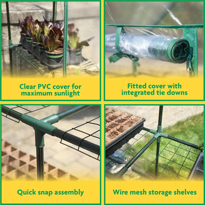 Miracle-Gro Walk-in Greenhouse, Removable Shelves, Clear, 4'8" Square