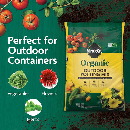 Miracle-Gro Organic Outdoor Potting Mix, 16 qt. (2-Pack)