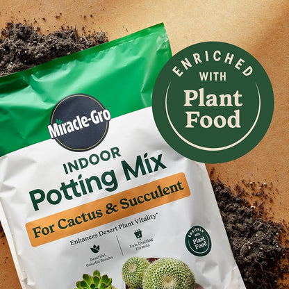 Miracle-Gro Indoor Potting Mix & Plant Food for Cactus & Succulent Bundle