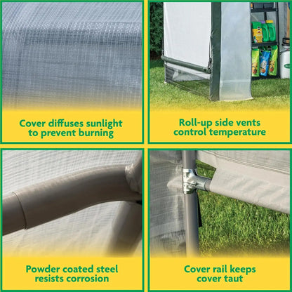 Miracle-Gro Walk-in Indoor/Outdoor Greenhouse, Clear, 6 x 4 x 6 ft