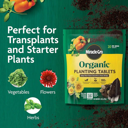 Miracle-Gro Organic Planting Tablets, 20 Tablets