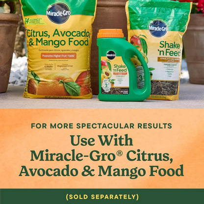 Miracle-Gro Shake 'N Feed Citrus, Avocado, Mango Plant Food - Fertilizer for Container and In-Ground Plants, Citrus, Avocado and Mango Trees, 4.5 lbs.