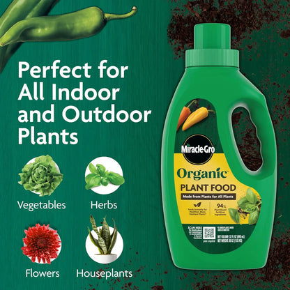 Miracle-Gro Organic Plant Food, 32 fl. oz. (2-Pack)