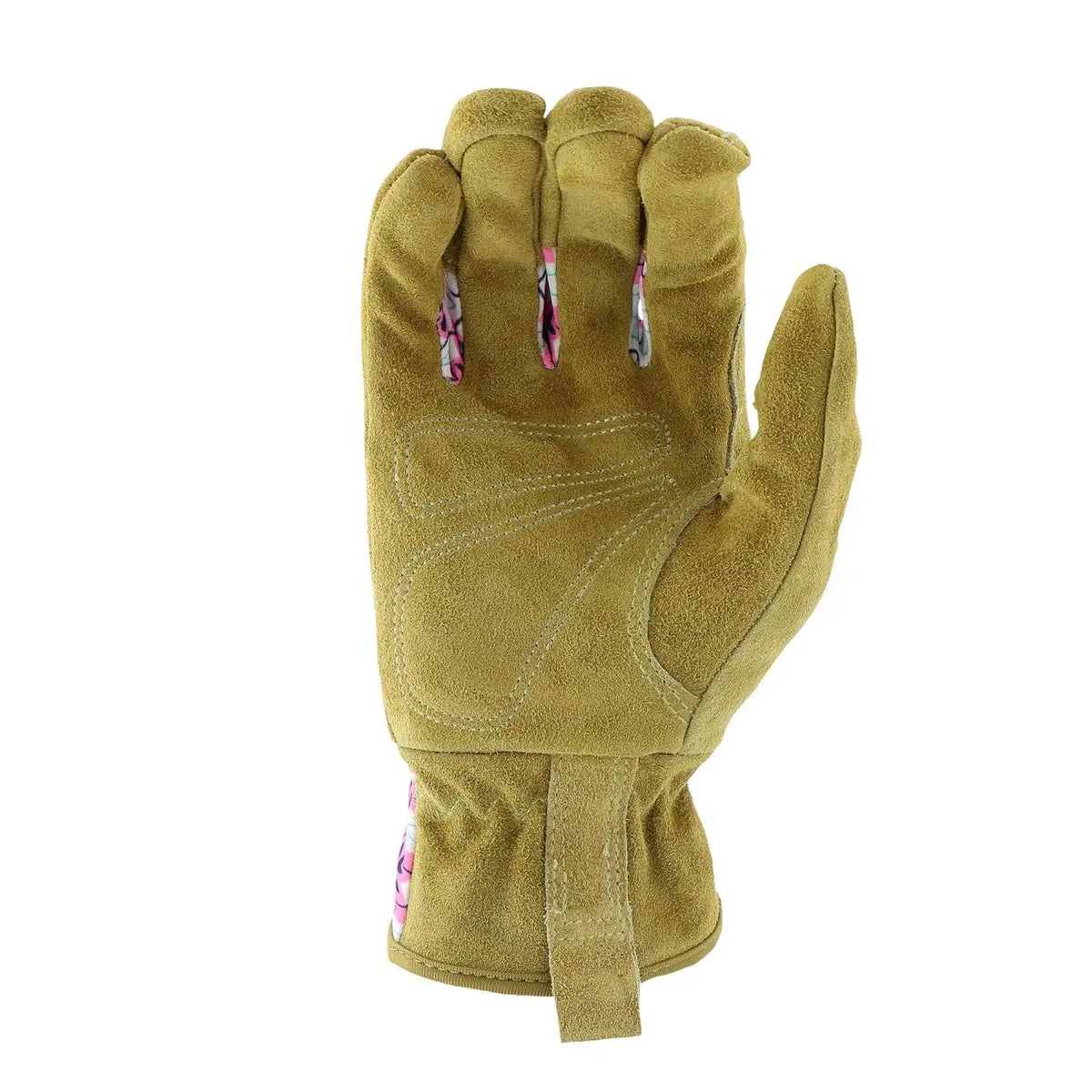 Miracle-Gro MG23081/WSM Split Leather Garden Gloves – Floral, Small-Medium, High Dexterity Spandex Back Gloves for Women